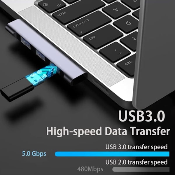 USB-hubb 4 portar Multi USB-port expander Bärbar data USB-splitter USB-förlängningsadapter för bärbar dator