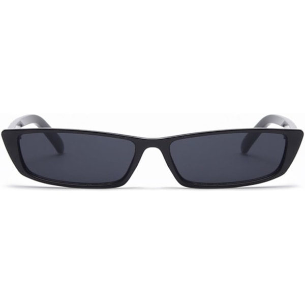 Rektangulära Små Solglasögon Mode Designer Fyrkantiga Shades för kvinnor Black Frame, Black