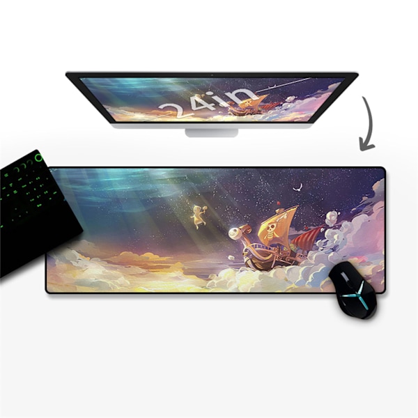 Anime Musmatta 90x40cm Naturligt Gummi Vattentät Stor Musmatta Gaming Musmatta med Antislip Textur för Kontor CMP059X09