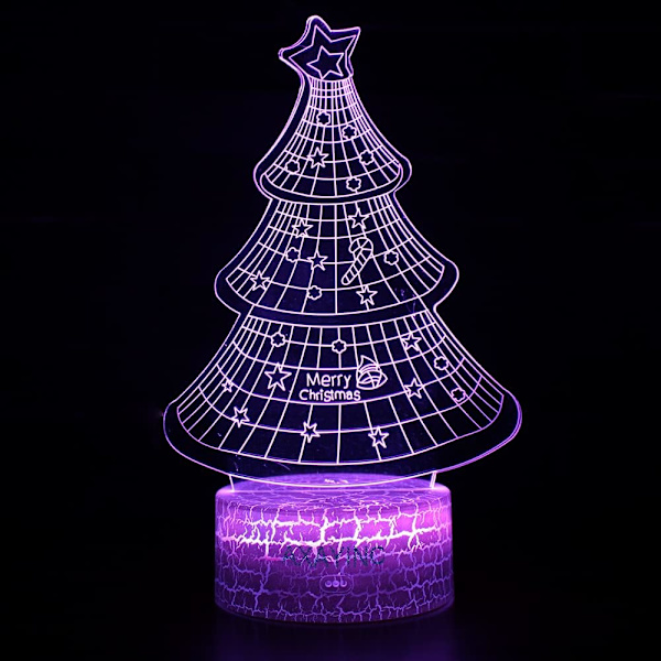 3D Nattlampa LED Illusion Skrivbordslampa 7 Färgbyten USB-kabel Touch-knapp Jul-födelsedagspresent Leksak för barn