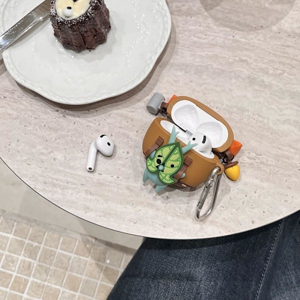 Etui for AirPods 4. generasjon [2024], for Airpods 4 Søtt tegneserie-silikonørepropp-etui med nøkkelring for gutter og jenter