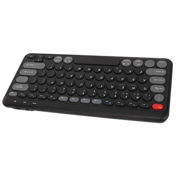Kompakt runt tangentbord Mini tangentbord Trådlös Bluetooth 2.4G Dubbelt läge Bärbart smalt tangentbord för Windows för Android för IOS Svart