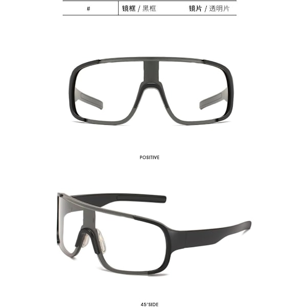 Nye Udendørs Ridebriller til Mænd og Kvinder Vindtætte Solbriller Solskærm Sportsbriller - Sort Stel Gråt Glas Black Frame White