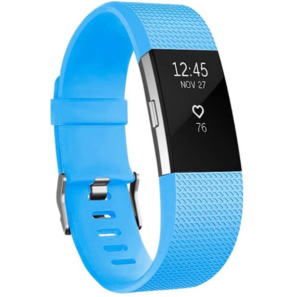 Älykäs kello, rannekorun vaihtohihna yhteensopiva Fitbit charge 2:n kanssa, klassiset ja erityiset säädettävät urheilurannekkeet（Cerulean-S）