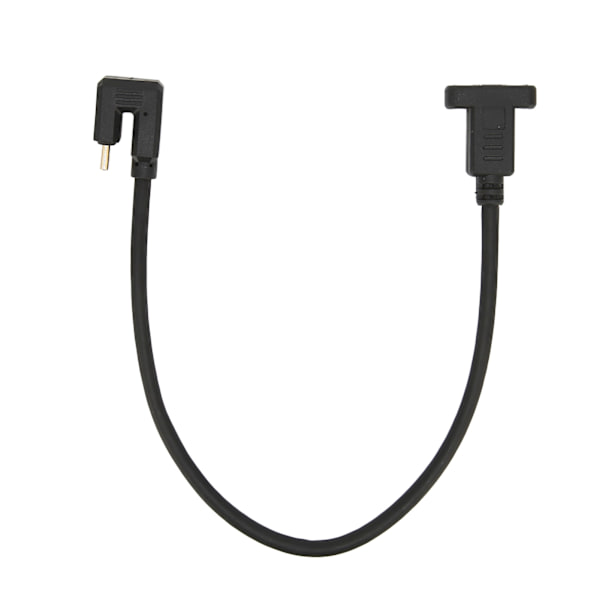 USB-kaapeli 0,3 m USB 3.1 Type-C uros naaras 10 Gbps U-tyyppinen kyynärpää paneelikiinnitysruuvin reiällä autodatakaapeli