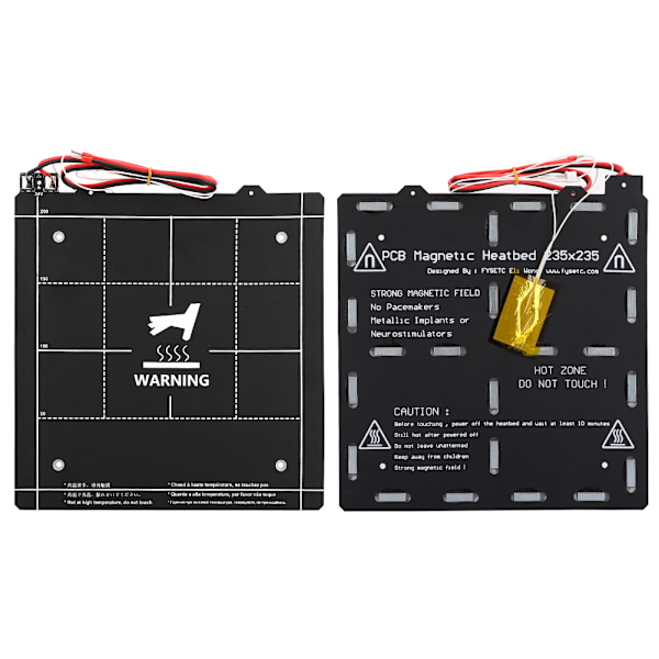 3D-printer magnetisk opvarmet seng sort god termisk ledningsevne varm seng 235x235mm 24V