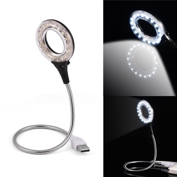 Universal Høj Lysstyrke Bærbar USB 18Pcs LED Pære Lys til PC/ Bærbar Sort