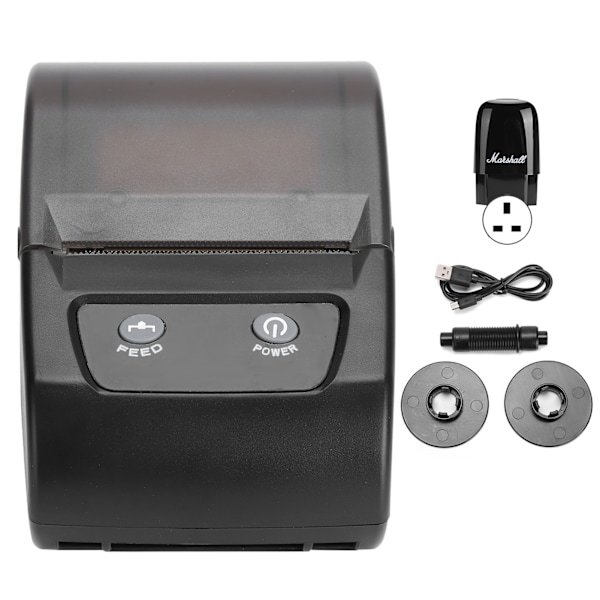 58mm Etiket Termisk Printer 203DPI Høj Opløsning Bluetooth USB Forbindelse 110‑240VUK Stik