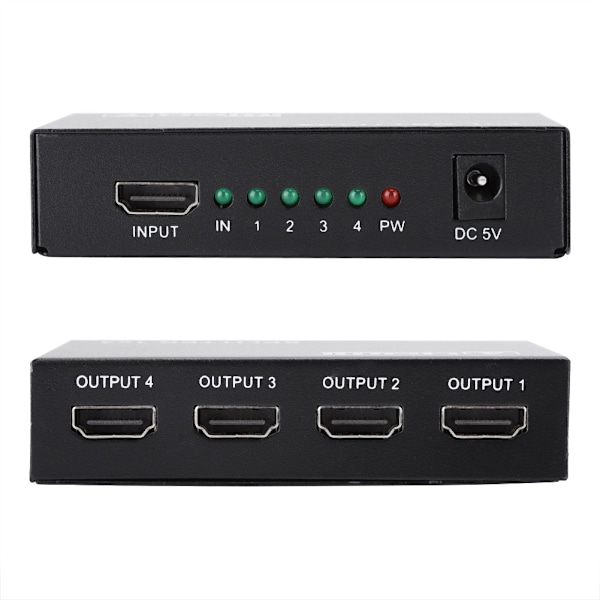 HD Splitter Hub 1 indgang 4 udgang HDMI Crossover Converter HDMI Adapter Converter