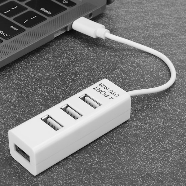 4-Port Hub USB Splitter Tablet Mobiltelefon Tilbehør OTG Hvid Bærbar Dataoverførsel