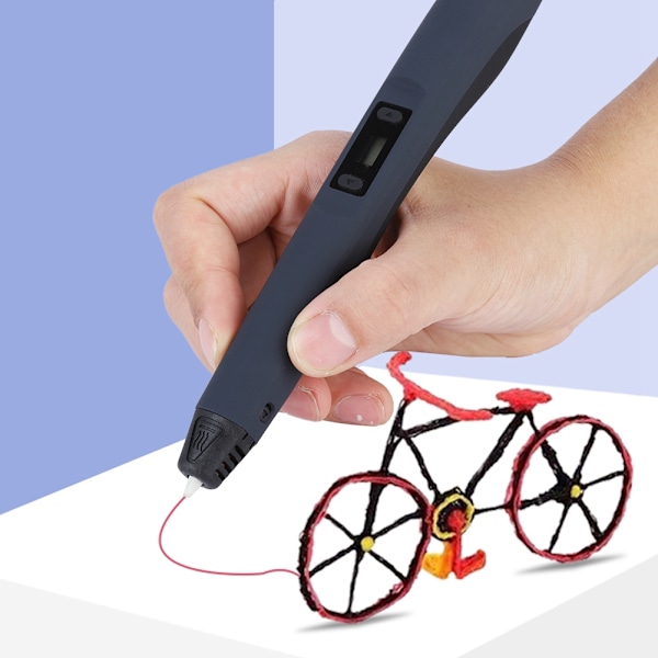 3D-printer pen tegneværktøj ABS/PLA filament DIY værktøjssæt gave til barn sort