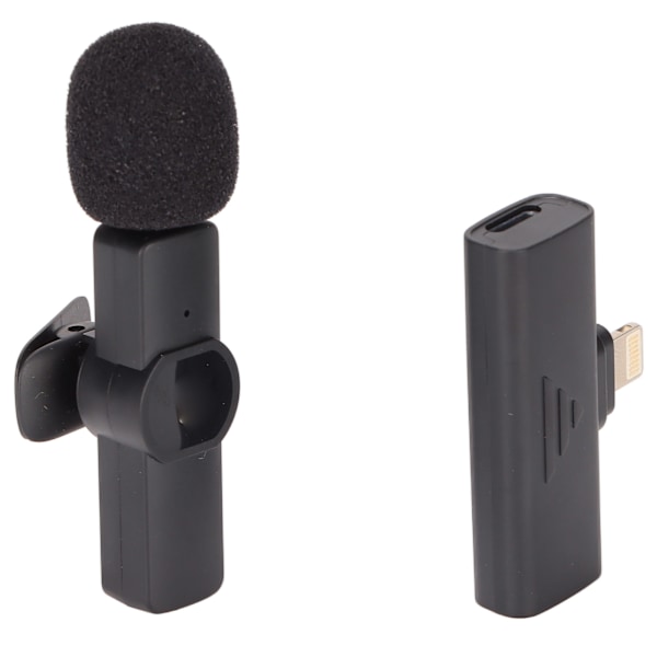 Trådlös Lavalier-mikrofon Brusreducering 2.4G Plug and Play Mini Clip On Mic för Live Streaming Intervju