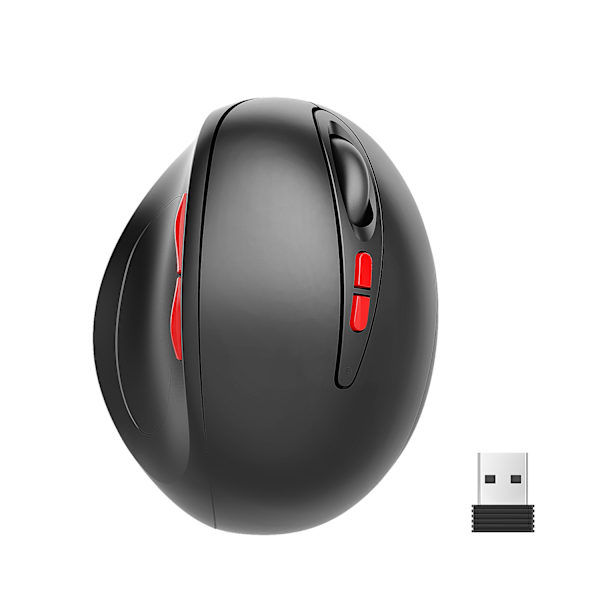 2.4G trådløs mus, 3 niveauer af DPI justerbar, ergonomisk vertikal kontormus, komfortabelt greb, egnet til notebook-computertilbehør
