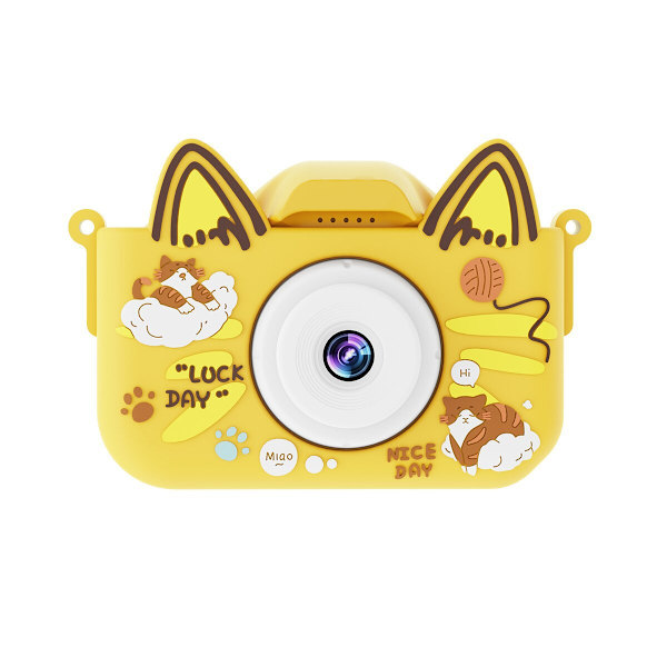 Lasten kamera HD 4800W SLR Mini kamera Opiskelijalahja Cute Cat Yellow