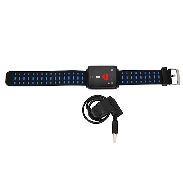 Min f21 Widescreen Bluetooth Smart Armbånd Hjertefrekvens Søvndetektion Armbånd (Sort Blå)