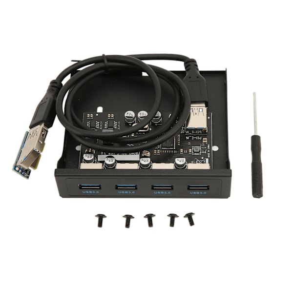 PCIE till USB 3.0 PC Front Panel 4 portar 5 Gbps PCIE USB-adapter Stödjer Hot Swap 3,5 tum USB3.0 Frontpanel för Windows