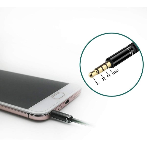 Lyd Jack Adapter Kabel, Lyd Splitter Kabel, Lyd Jack Kabel 3,5 mm Han til Dobbelt 3,5 mm Hun Mikrofon Y Splitter Kabel (0,35 m)