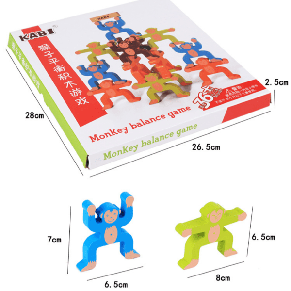Tre ape balanseleke, byggeklosser for barn satt sammen stable musikk balanse spill tidlig utdanning puslespill stable tårn brettspill