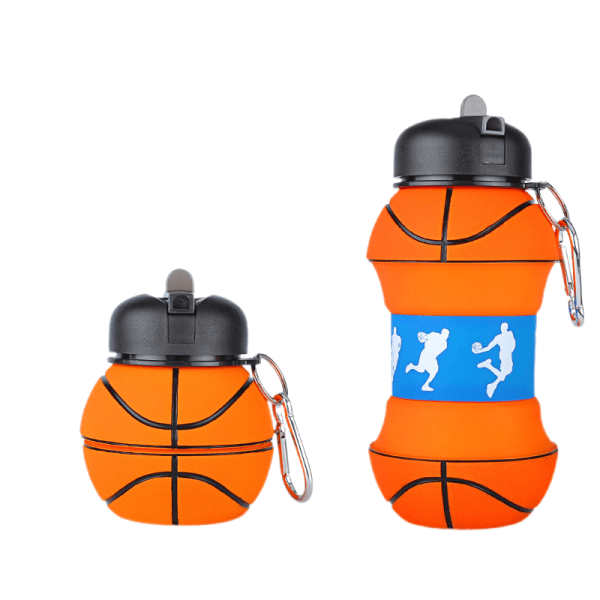 Udendørs sport vandflaske husholdnings silikone foldekop basketball flaske 550ml