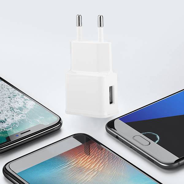 Mini Power Adapter Stik Hvid Enkelt Port USB Væg Hurtigoplader Stik