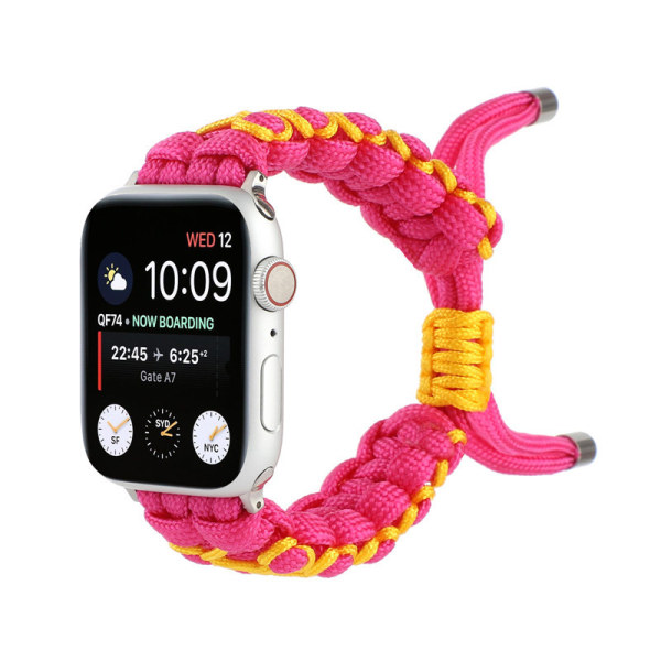 Paracord Watch Band Justerbar Flettet Rem til Apple Watch 42/44/45mm Rem Nylon Flettet Rem Udskiftning