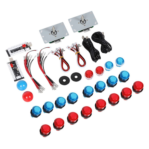 28/24 Valopainikkeen 5P Rocker Kaksoispakkaus Musta USB Core Board Arcade Kit