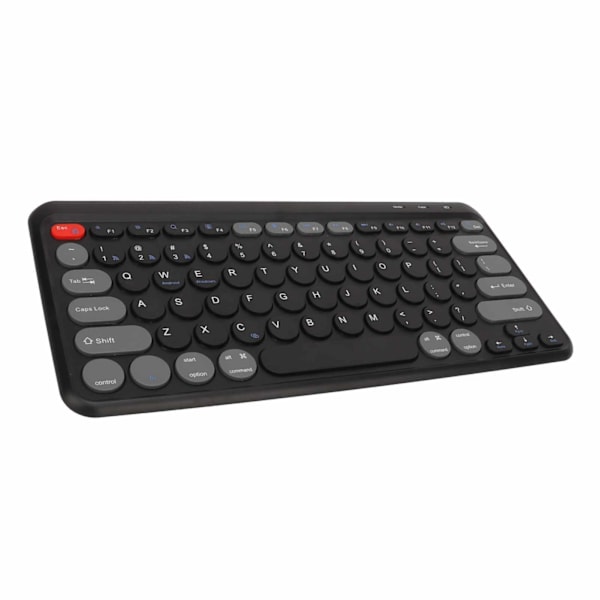 Kompakt runt tangentbord Mini tangentbord Trådlös Bluetooth 2.4G Dubbelt läge Bärbart smalt tangentbord för Windows för Android för IOS Svart