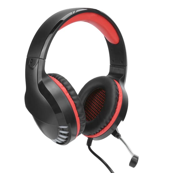 Gaming Headset M18 Stereo Lyd USB Kablet Farve Lys til Computer med MikrofonSort og Rød