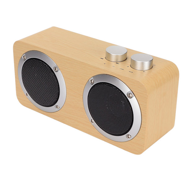 Trådlös Bluetooth-högtalare Retro Full Frequency Bärbar Trä Datorhögtalare för WindowsGul Trästruktur