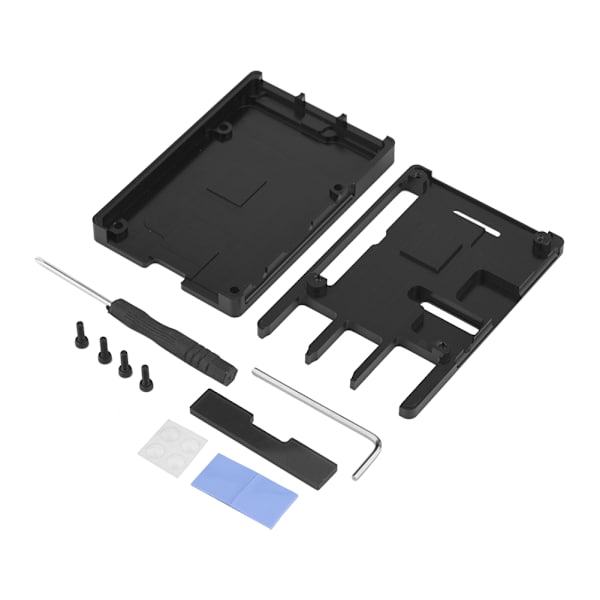 Aluminiumlegering Kabinetboksdæksel Kabinet til Raspberry Pi 3/2/B+ Sort