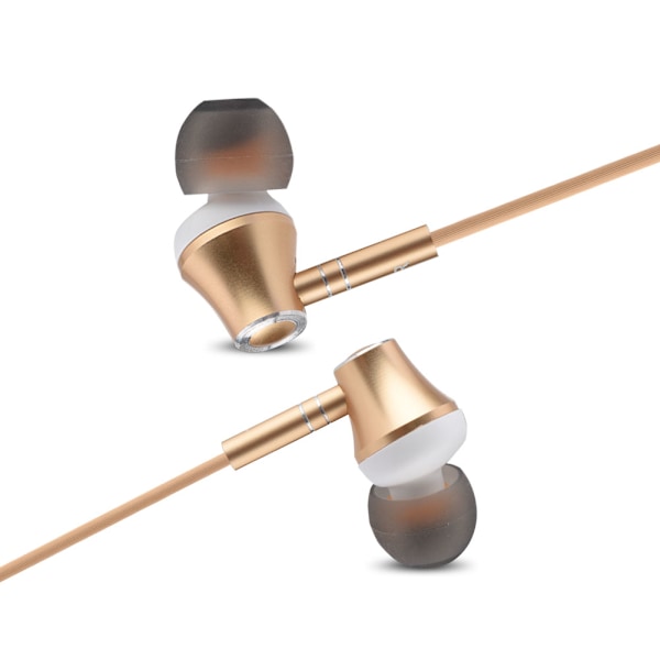 3,5 mm stilfulde metal in-ear ledningshovedtelefoner musikøretelefoner gyldne