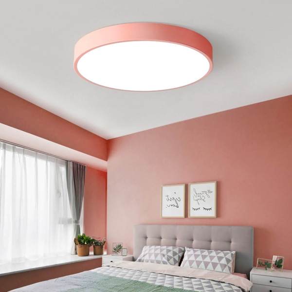 11,8 tum rosa LED-taklampa 3 färgtemperaturer rund platt taklampa infälld lampa för sovrum hall vardagsrum 165‑265V