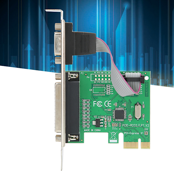 PCI-E sarjaportin laajennuskortti RS232/LPT PCI-E sarja- ja rinnakkaiskortti 110-230400bps