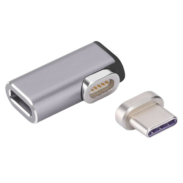 Typ-C magnetisk adapter för Macbook snabbladdning Magnet USB-C-kontakt (grå)