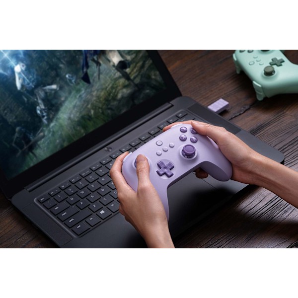 8Bitdo Ultimate C 2.4g trådlös handkontroll för Windows PC, Android, Steam Deck och Raspberry Pi Purple
