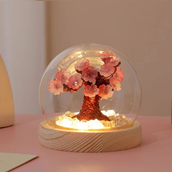 DIY Håndlavet Sakura Natlys Kreativ Atmosfærisk Lys Soveværelse Varmt Dekoration Pynt Gave til Venner Drenge
