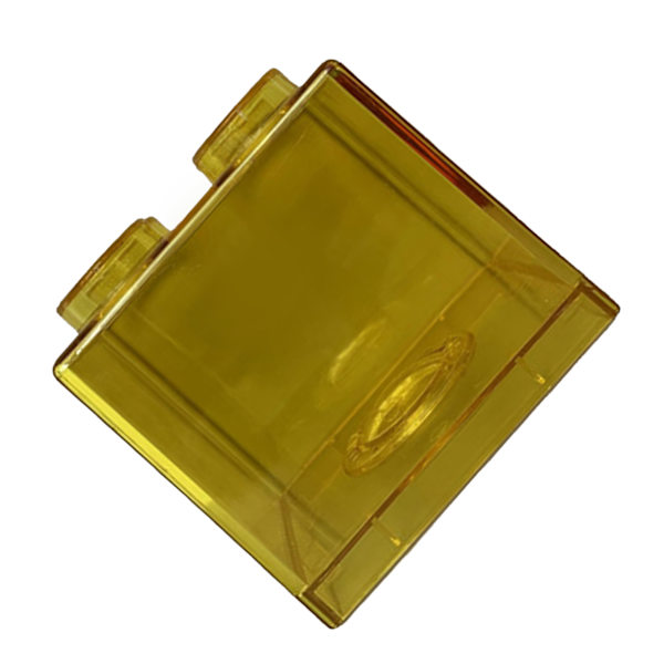 Läpinäkyvä rahaa säästävä pankkirakennuksen muotoilu Suorakulmainen läpinäkyvä kolikkosäästölipas lapsille pojille tytöille 8.9x8.9x9.2cm / 3.5x3.5x3.6in Yellow