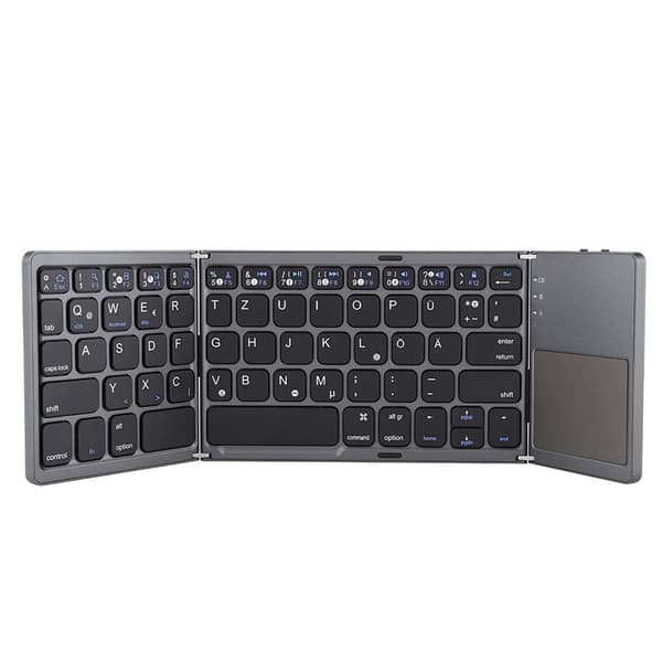Foldbar Bluetooth 3.0 Trådløst Tastatur Med Touchpad For Android/Windows/IOS
