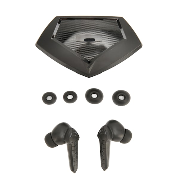Gaming Earbuds med lav latenstid, dobbelt tilstand, trådløse Bluetooth-gaming-hovedtelefoner med mikrofon til gaming, sort