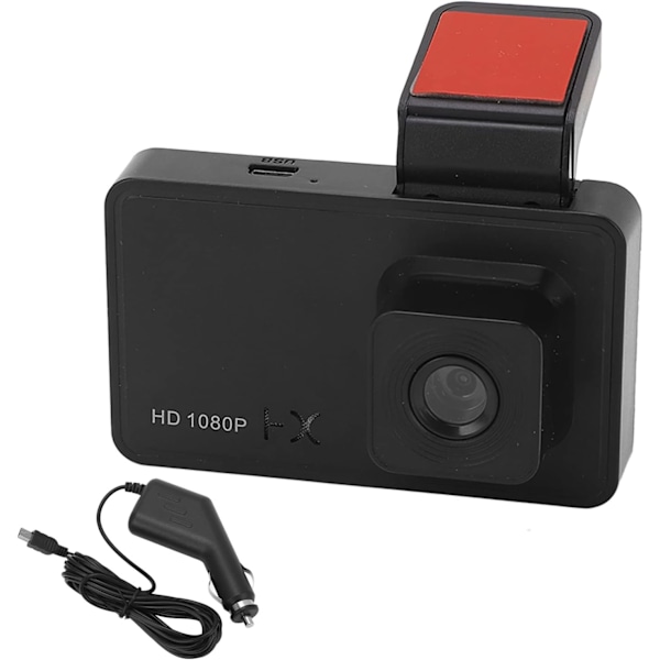 Mini Dash Cam för fram och bak, 3 tum IPS-skärm HD, rörelsedetektering, nattseende, WDR, olyckslås, loopinspelning, parkeringsövervakning