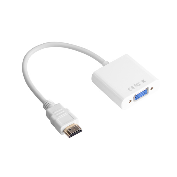 HDMI till VGA-adapter T-typ Micro+Mini HDMI-kontakt för Set top Box PS4 Xbox360 Vit