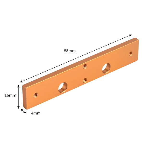 Extruder Aluminium Dubbel Munstycke Hals Fast Block för Makerbot MK8 3D-skrivare