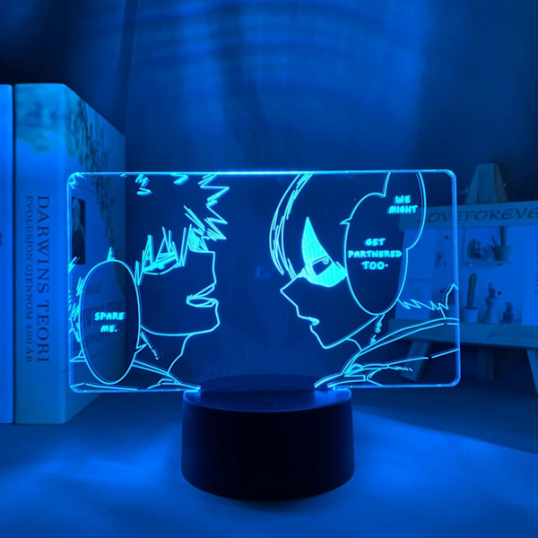 3D LED-lampe nattlys for barn Bakugo Katsuki LED nattlys Anime My Hero Academia lampe for barnerom dekor Shoto Todoroki 3D lampe bursdagsgave