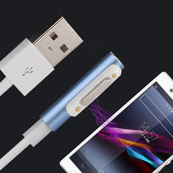 1m/3,3ft magnetisk lysende opladningsdatakabel strømledning til Sony Xperia Z1/Z2/Z3 blå