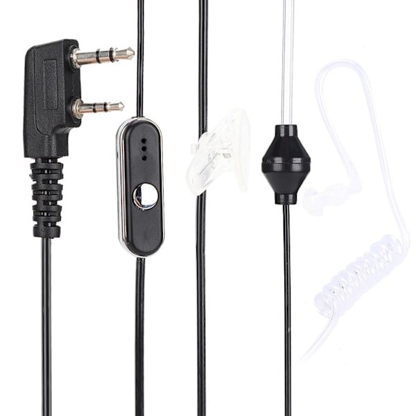 2-stifts öronsnäcka headset öronkrok K hörlurar för 2-vägs radio walkie talkie (svart)
