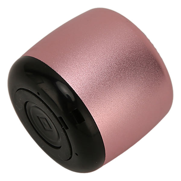 Mini Bluetooth-högtalare med tung subwoofer, USB-laddningsbar, metallisk, bärbar trådlös högtalare för telefon, surfplatta, PC, rosa