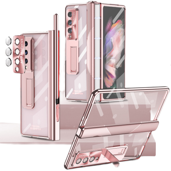 Compatible with Samsung Galaxy Z Fold 4 5G Case Built-in Screen Protector with Detachable S Pen Holder 4-in-1 Magnetic Hinge Case