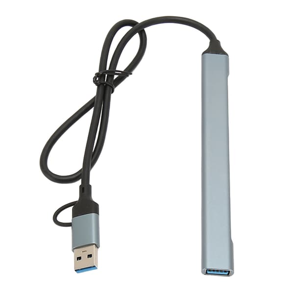 Type C Hub 7 Interfaces 5Gbps Aluminiumlegering Plug and Play Space Gray USB 3.0 Dockingstation til stationær bærbar PC