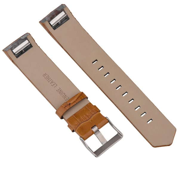 Färg Läder Armband Ersättning Rem Metall Spänne Rem för Fitbit charge2 Ljusbrun