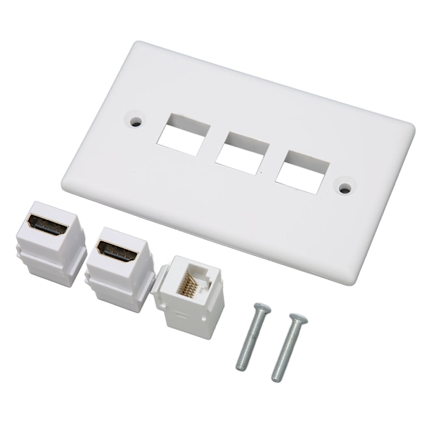 2 Port 4K HD Multimedia Interface Ethernet Veggplate Loddefri 1 Port Cat6 Keystone Veggplate for HDTV Projektor